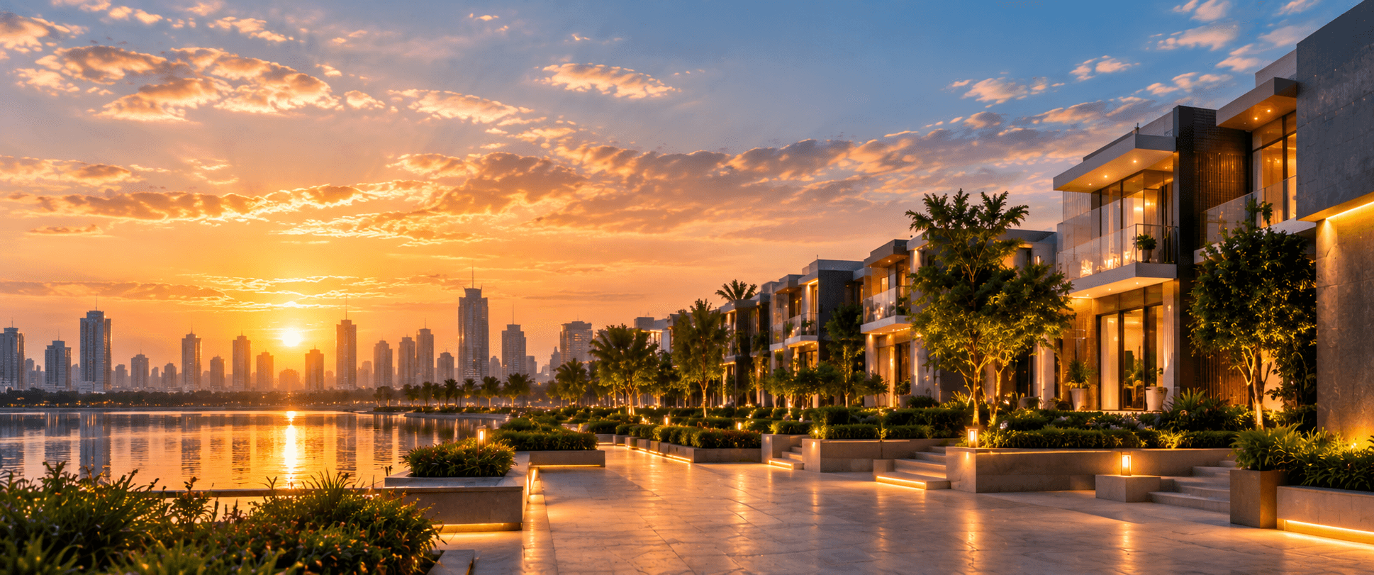 Sunset at a premium residential community